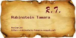 Rubinstein Tamara névjegykártya